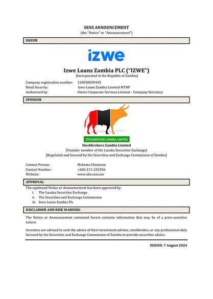 Commentary on 2024 Half-Year Performance - Izwe Loans Zambia